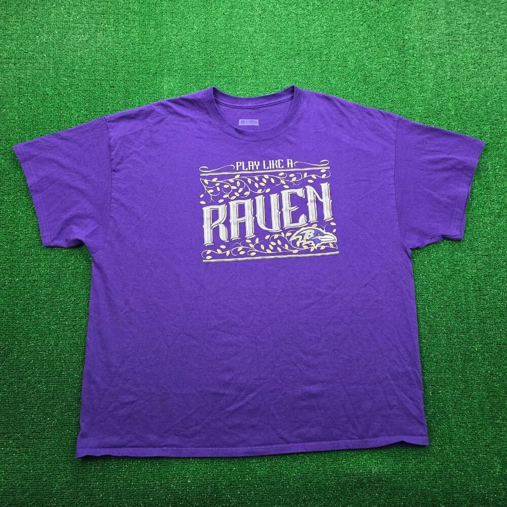 Baltimore‎ Ravens Tshirt Mens 3XL Purple Play Like A Raven NFL Football Sports